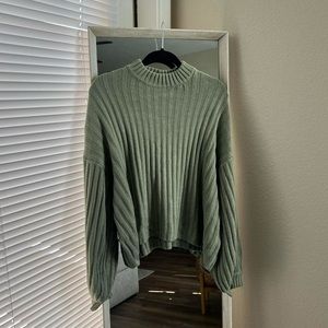 Princess Polly Green Ribbed Sweater